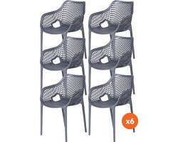 Set van 6 - Madino Air stapelbare stoel - Grijs