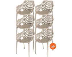 Set van 6 - Madino Air stapelbare stoel - Taupe