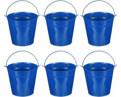 Set van 6 Mini Metalen Emmer met Hendel voor Knutselen en Decoratie