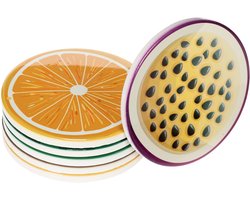 Set van 6 onderzetters met fruitmotief, tafeldecoratie, keuken en woon