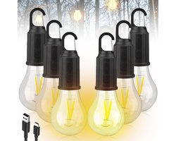 Set van 6 Oplaadbare LED Campinglampen met 3 Lichtstanden