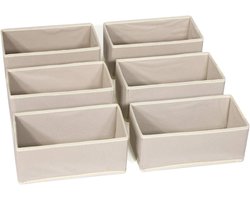 Set van 6 Opvouwbare Stoffen Opbergdozen voor Lades en Kasten - Organizer voor Kleding, Ondergoed en Sokken