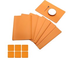 Set van 6 placemats en 6 onderzetters Veeg schoon antislip PVC hittebestendige placemats voor keukentafel 30 * 45cm - JJ JUJIN
