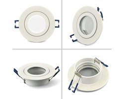 Set van 6 Plafondinbouwframes GU10 met Waterdichte Pad en Glazen Spiegel - IP44