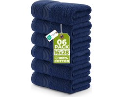 Set van 6 Premium Handdoeken - 100% Kammgaren Katoen - 41 x 71 cm