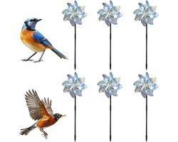Set van 6 Reflecterende Vogelwindmolens voor Tuin en Boerderij - Schrikvogel met Glanzende Afwerking