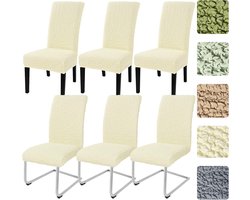 Set van 6 Rekbare Seersucker Stoelhoezen voor Schommelstoelen en Eetstoelen, Wasbaar en Verwijderbaar, Ideaal voor Keuken, Bruiloft en Feestelijkheden