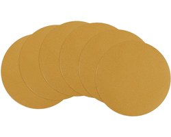 Set van 6 ronde drankonderzetters - antislip, waterdicht, leer - gember