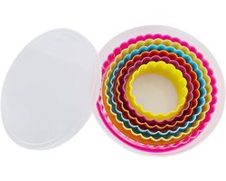 Set van 6 ronde koekjesvormpjes, ronde gebaksvormen voor het bakken van koekjes, keukenspullen voor kinderen