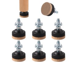 Set van 6 Rubber Buffers met Schroeven - 30mm Schroefvoeten voor Snijplanken, Meubels en Apparaten