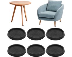 Set van 6 Rubberen Meubelpootbeschermers, Antislip Vilt Kappen voor Stoelen, Rond 2.5 Inch, Ideaal voor Houten Vloeren, Bescherming voor Meubels, Sofa en Tafels