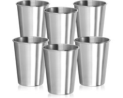 Set van 6 RVS bekers 260 ml van staal 304 – lichte, sterke drinkbekers voor kamperen, reizen of thuis – onbreekbaar, BPA-vrij en herbruikbaar (260ml - 6 stuks)