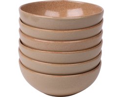 Set van 6 schaaltjes - 15,5 cm - Maia - zandkleurig - Portugees stoneware