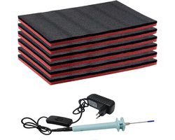 Set van 6 schuim inserts voor gereedschapswagens, inclusief foam cutter voor optimale organisatie en bescherming van gereedschap in kisten en flight cases