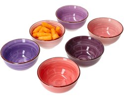 Set van 6 snack/dipschaaltjes paars 12cm - 24326829