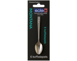 Set van 6 Sola Demitasse-koffielepels -11 cm – Premium RVS