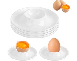 Set van 6 Stapelbare Eierdopjes van Plastic voor Ontbijt, Dineren en Kamperen, Vaatwasserbestendig