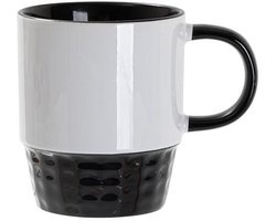 Set van 6 Stapelbare Mokken – Zwart – 300ml – Keramiek – Scandinavisch Design – Vaatwasser bestendig