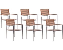 Set van 6 stoelen met zitkussen VIAREGGIO Bruin