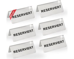 Set van 6 Tafelopzetstukken voor Gereserveerde Tafels - Chroomkleurig Staal