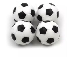 Set van 6 Tafelvoetbal Balletjes zwart/wit 32mm - Multi-pack Tafel Voetbal ballen - ABS Kunststof - Wit met Zwart