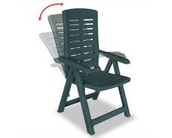 Set van 6 Tuinstoel | Tuinzetel | Terrasstoel | Buitenstoelen verstelbaar kunststof groen