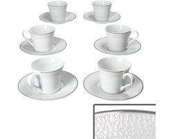Set van 6 VENEZIA espressokopjes met schotels - 6x 413953 & 6x 413977