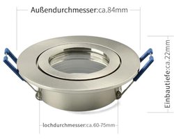 Set van 6 Waterdichte Plafondinbouwframes GU10 met Glazen Spiegel voor LED
