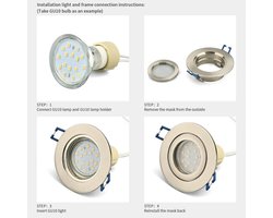 Set van 6 Waterdichte Plafondinbouwframes GU10 met Glazen Spiegel voor LED