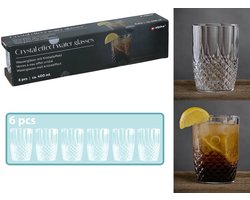 Set van 6 Waterglazen - 400 ml - Kunststof - Transparant - Vaatwasbestendig - Voor Water, Fris en Cocktails