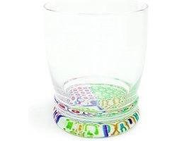 Set van 6 Waterglazen met Multicolor Bodemdecoratie - Vaatwasmachinebestendig