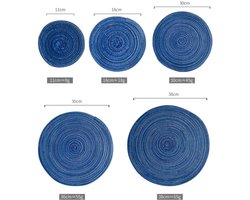 Set van 6 Woven Katoenen Coasters - Boho Design - Warmtebestendig en Antislip - 11 cm voor Keuken en Woonkamer