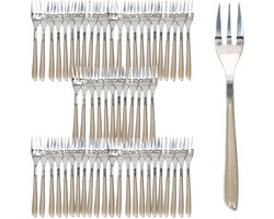 Set van 60 BEAUTY bestek taartvork taupe - 805567