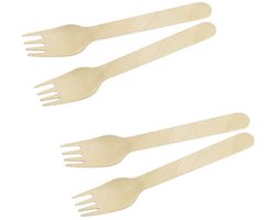 Set van 60 wegwerp houten vorken 16 cm Fackelmann Move