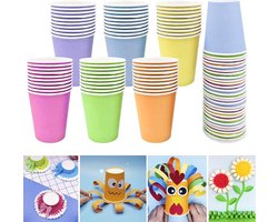 Set van 60 Wegwerpbekers voor Feesten, Perfect voor DIY Creaties, Picknicks en Barbecues in Zes Kleuren