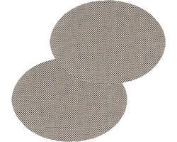 Set van 6x stuks placemats Maoli zwart/beige kunststof 48 x 35 cm - 48 x 35 cm - Tafel onderleggers