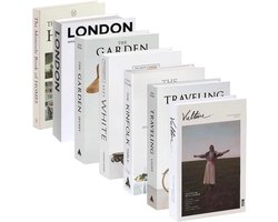 Set van 7 Moderne Decoratieve Kunstboeken - Stapelbare Decoratie, Vouwbare Nepboeken, Elegante Accessoires voor Woonkamer, Koffietafel en Kantoor - Ideaal voor Interieurstyling