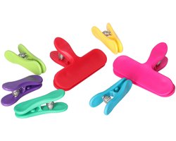 Set van 7 transparante vershoudclips