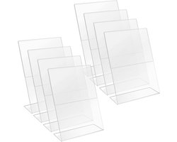 Set van 8 A4 Acrylstands - Transparante Tafelstandaards voor Advertenties, Menu's en Foto's in Restaurant en Café