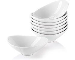 Set van 8 Dipschaaltjes van Porselein, 3 Oz, Ideaal voor Sojasaus, BBQ, Salades en Feestdiners, Wit