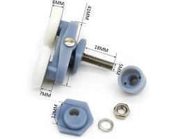 Set van 8 douchedorren met 25 mm roldiameter voor douchecabines