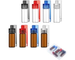 Set van 8 Draagbare Specerijcontainers, Glazen Flessen met Lepel voor Koken, Kamperen en Picknicken - Mini Specerijpotjes voor Buiten en Barbecue