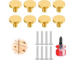 Set van 8 Gouden Messing Ladeknoppen, Deuraccessoires, Vintage Keukenhandgrepen voor Meubels en Kasten