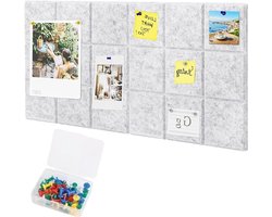 - Set van 8 Grote Vilten Prikborden Zelfklevend 30 x 30 cm - Inclusief 32 Priknaalden- Bulletin Board - Vilten & Kurk Wanddecoratie voor Kantoor, Keuken, Foto's en Memo's