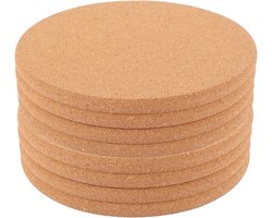 Set van 8 Hittebestendige Kurken Onderzetters van 16 cm, Rond voor Pannen, Potten en Ambachten