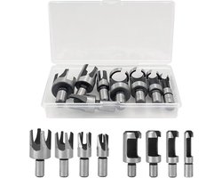Set van 8 Houten Pluggen - Ronde Schacht - Carbon Stalen - Klauw Conische Boor Bit Set - Klauw Kurk Boor Gat Zaag Gereedschap - Houtbewerking Deur Raam Kast (6/10/13/16mm)