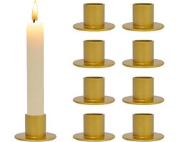 set van 8 Kandelaars - kandelaar - kandelaar goud - kaarsenstandaard - Kaarsenhouders voor zuilkaarsen - Woonaccessoires - Decoratieve accessoires - voor huisdecoratie, huwelijksverjaardag, feest, housewarmingcadeaus - Goud