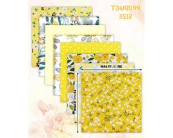 Set van 8 katoenen stoffen 50 x 50 cm voor kleding, decoratie, gordijnen, bekleding en patchwork voor creatieve hobby's en DIY-projecten
