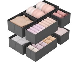 Set van 8 Lade Organizers voor Kleding, Vouwbare Opbergdozen van Stof, Scheiders voor Ondergoed en Sokken, Ideaal voor Kasten en Accessoires