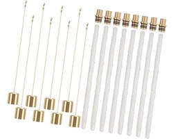 Set van 8 Lange Levensduur Fakkels met Messing Fakkelhouders en Olielamp Lontjes voor Tuin en Terras